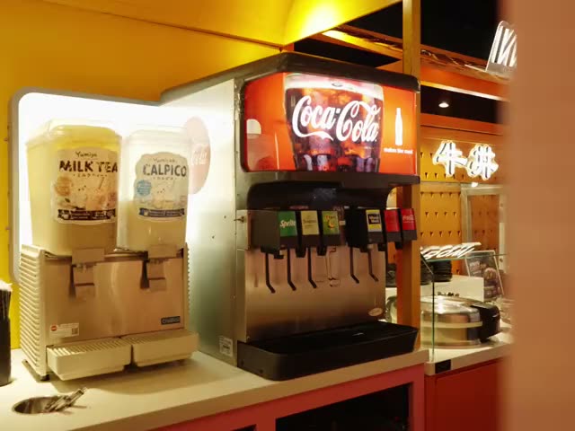 Milk tea and soft drinks at the bar